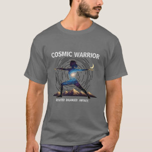 Cosmic Yoga Warrior   Galaxy Body Pose T-Shirt