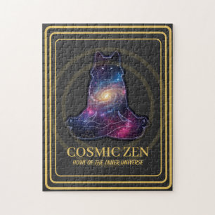 Cosmic Zen Wolf – Meditating Galaxy Spirit Animal  Jigsaw Puzzle