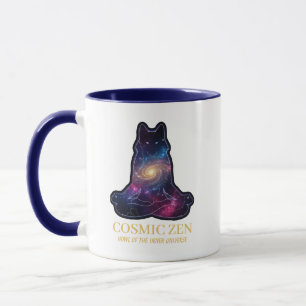 Cosmic Zen Wolf – Meditating Galaxy Spirit Animal  Mug