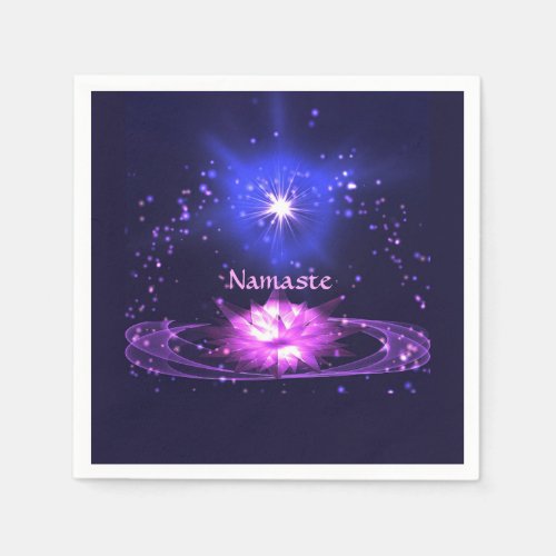 Cosmic Zen Yoga Namaste Crystal Lotus Flower Napkins