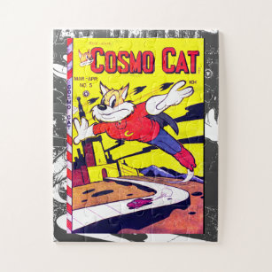 Cosmo Cat No.5, Funny Vintage Comic Book Cover Jigsaw Puzzle