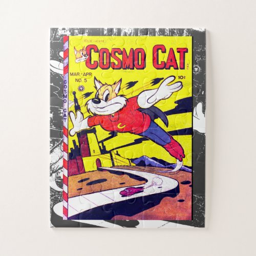 Cosmo Cat No5 Funny Vintage Comic Book Cover Jigsaw Puzzle