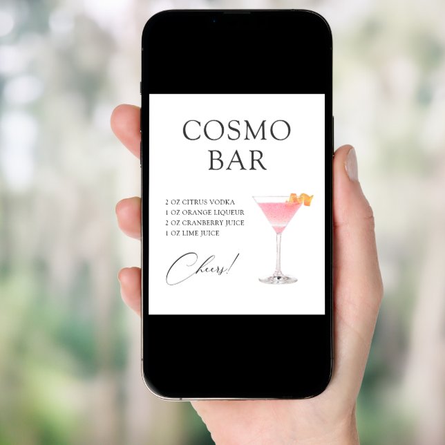 Cosmo Cocktail Bar Recipe Poster (Front Digital)