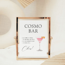 Cosmo Cocktail Bar Recipe Poster