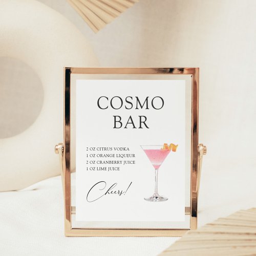 Cosmo Cocktail Bar Recipe Poster