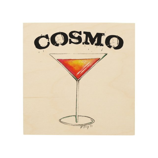 Cosmo Cosmopolitan Cocktail Mixed Drink Bar Decor (Front)