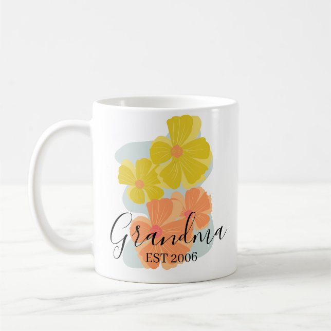 Cosmo Flowers Mom Grandma Coffee Mug (Left)