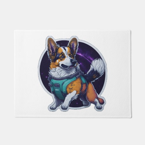 Cosmo the Spacedog Traveler Galactic Dog  Doormat