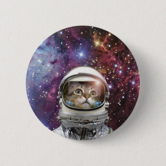 Cosmonaut cat button