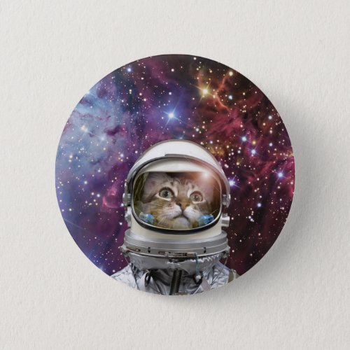 Cosmonaut cat button
