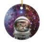 Cosmonaut cat ceramic ornament
