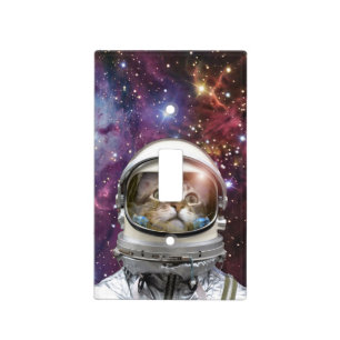 Cosmonaut cat light switch cover
