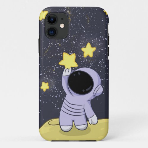 Cosmonaut decorate the sky with the stars iPhone 11 case