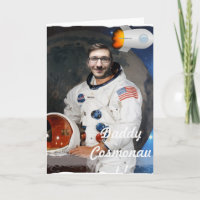Cosmonaut, Shuttle, Space - with YOUR Photo & Text Holiday Card