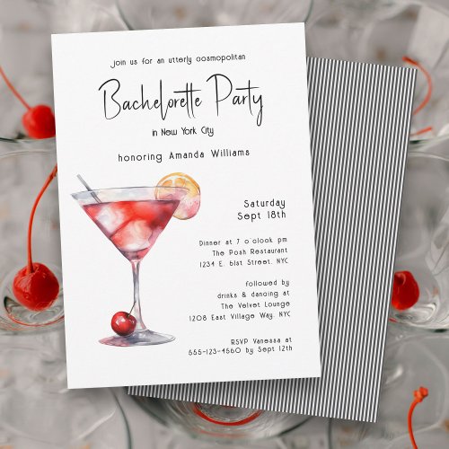 Cosmopolitan Bachelorette Party in the City Invitation