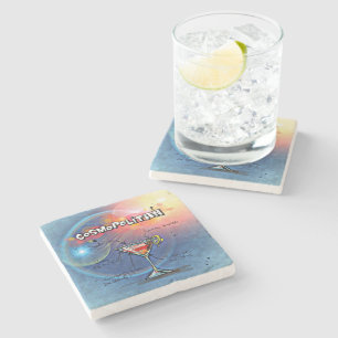 Cosmopolitan Cocktail (#2 of 12 Drink Recipe Sets) Stone Coaster