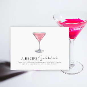 Cosmopolitan cocktail Bridal shower Recipe Enclosure Card