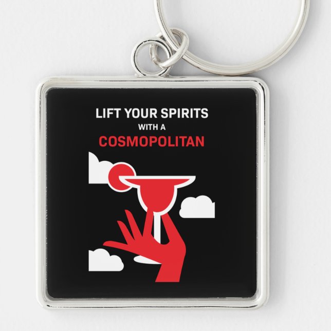 Cosmopolitan Cocktail Drink Keychain (Front)