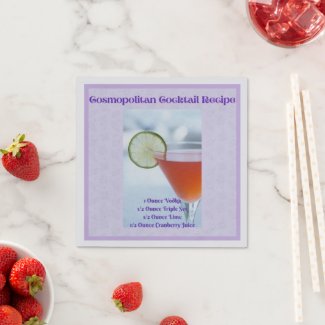 Cosmopolitan Cocktail Recipe Cocktail Napkins 