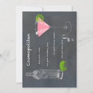 Cosmopolitan Cocktail Recipe Invitation