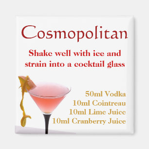 Cosmopolitan Cocktail Recipe Magnet