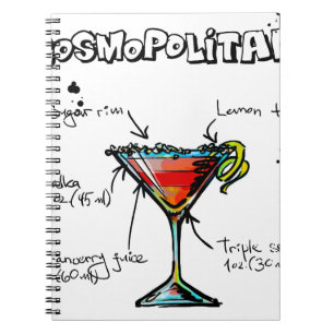 Cosmopolitan Cocktail Recipe Notebook
