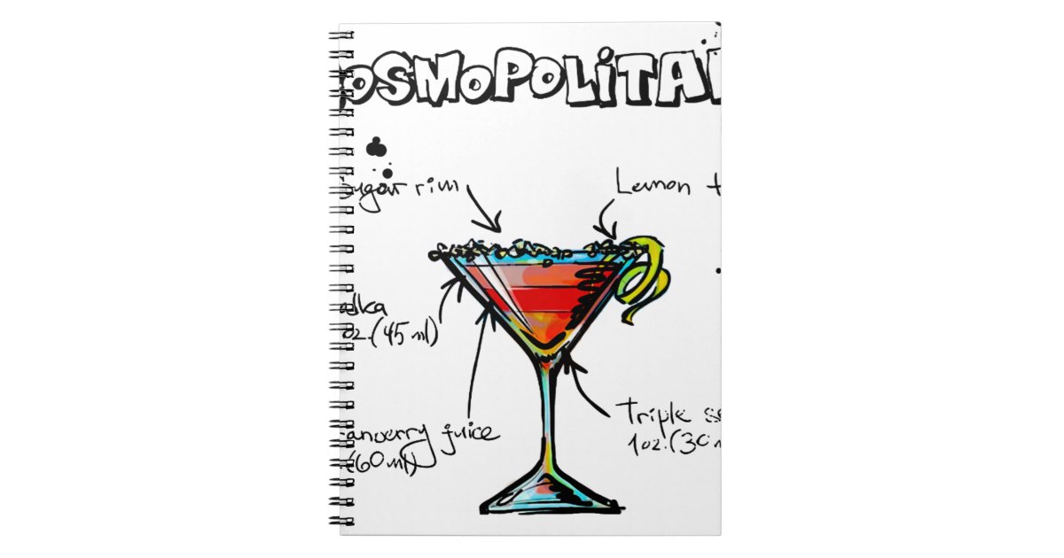 Cosmopolitan Cocktail Recipe Notebook | Zazzle