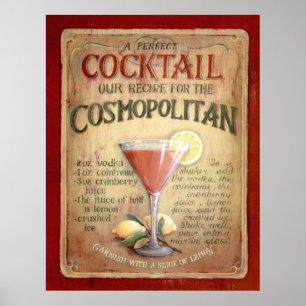 cosmopolitan cocktail recipe poster