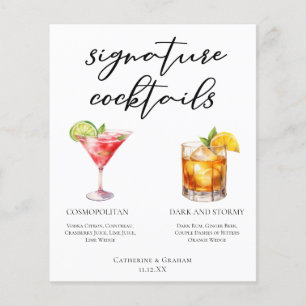 Cosmopolitan Dark Stormy Signature Cocktails Menu