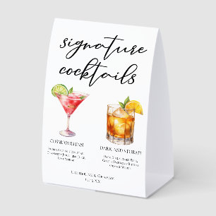Cosmopolitan Dark Stormy Signature Cocktails Menu Paper Table Tent
