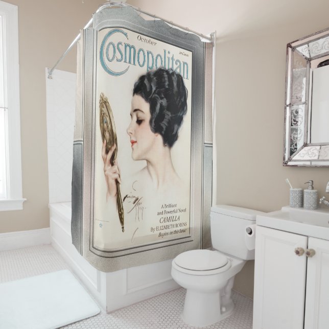 Cosmopolitan FC October 1917 by Harrison Fisher Shower Curtain (In Situ)