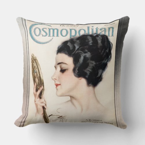 Cosmopolitan FC October 1917 by Harrison Fisher Throw Pillow