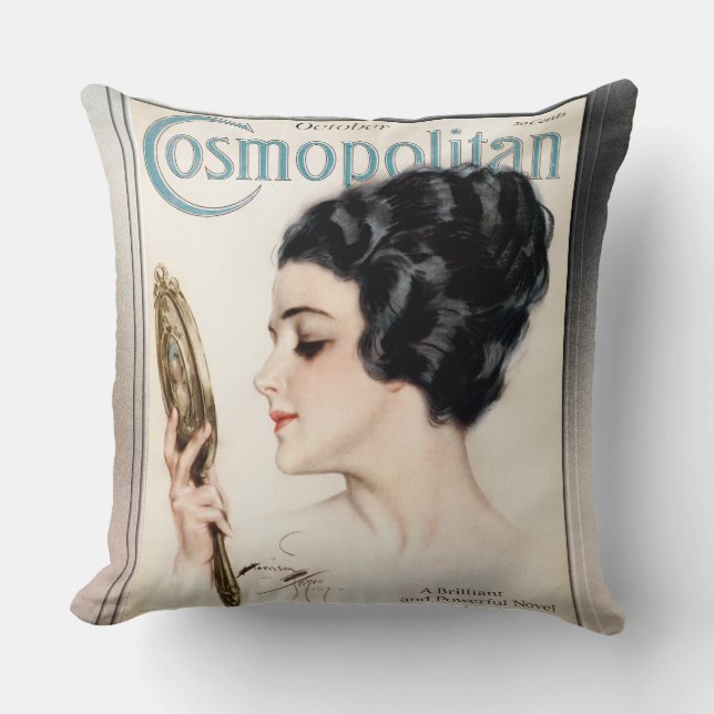 Cosmopolitan FC October 1917 by Harrison Fisher Throw Pillow (Front)