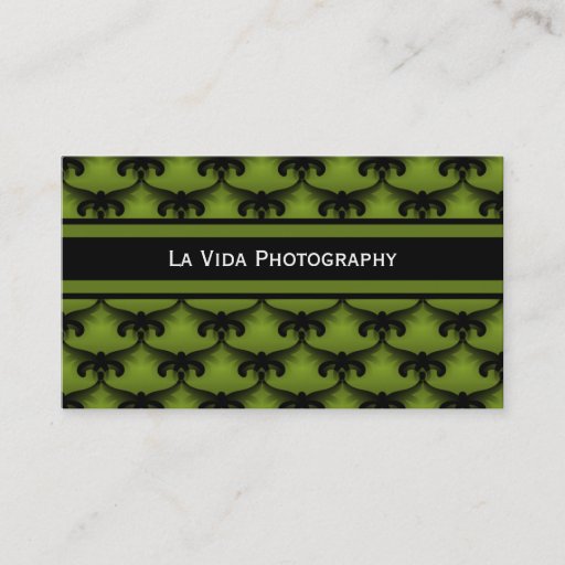 Customizable Cosmopolitan Glam Business Card, Olive Green