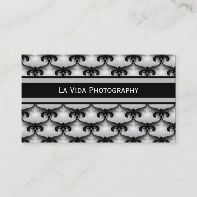 Cosmopolitan Glam Business Card, Silver Card (Front)