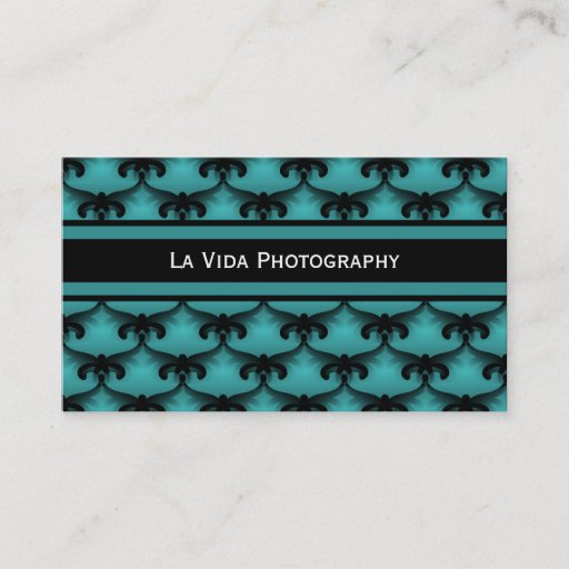 Customizable Cosmopolitan Glam Business Card, Teal