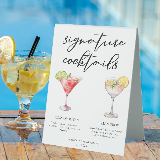 Cosmopolitan Lemon Drop Signature Cocktails Menu Table Tent (Creator Uploaded)