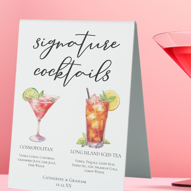Cosmopolitan Long Island Signature Cocktails Menu Table Tent (Creator Uploaded)