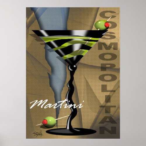 Cosmopolitan Martini  art deco Poster