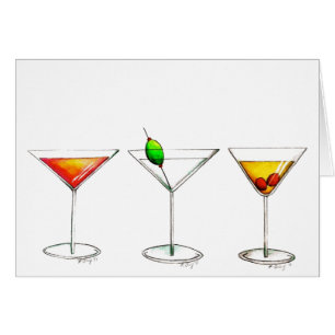 Cosmopolitan Martini Manhattan Cocktail Drink Card