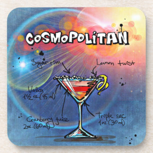 Cosmopolitan Recipe Bar Blue Beverage Coaster
