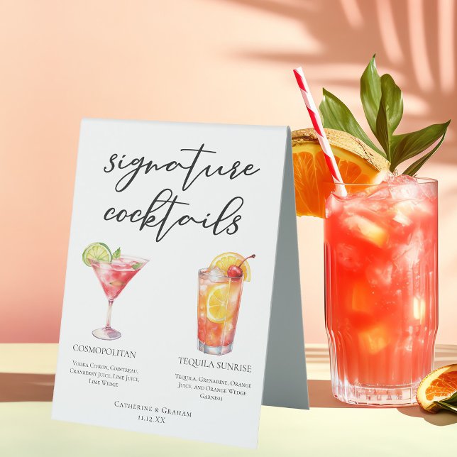 Cosmopolitan Tequila Sunrise Cocktails Menu Table Tent (Creator Uploaded)