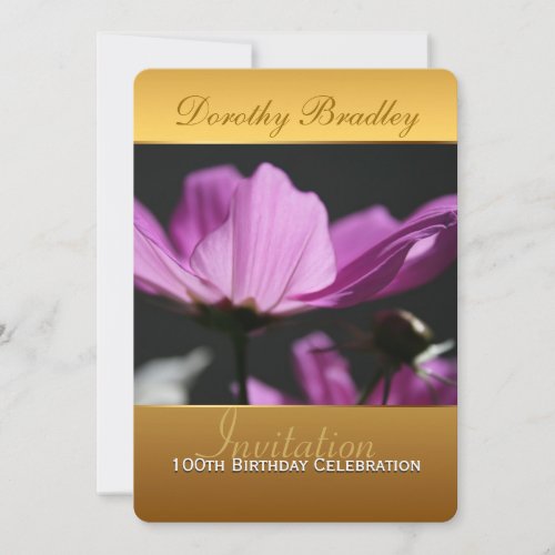 Cosmos 100th Birthday Celebration Custom Invitatio Invitation