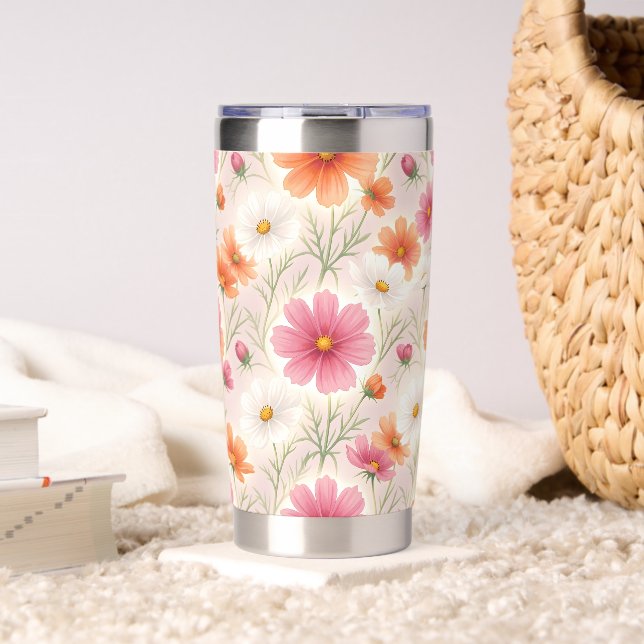 Cosmos Blossoms Pastel Harmony Insulated Tumbler (Living Room (Rotated))