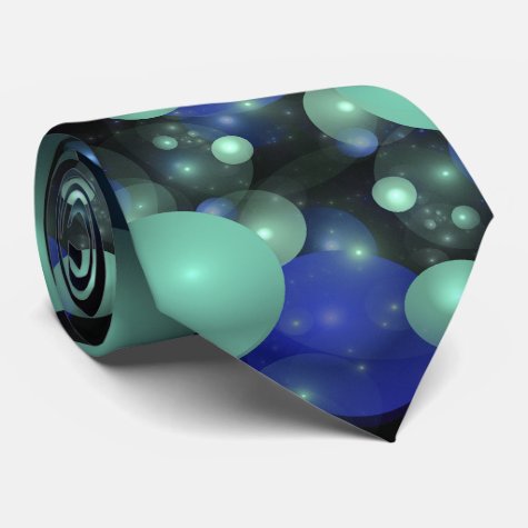 Cosmos Blue Green Bubbles Business Dress Attire