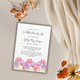 Cosmos Celebration of Life Funeral Invitation