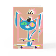 COSMOS — Chat couronné en skateboard