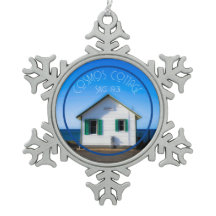 Cosmos Cottage Pewter Framed Ornament 