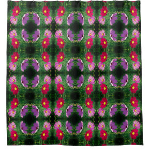 Cosmos Daisy Flower Trio Nature Art Pattern Shower Curtain