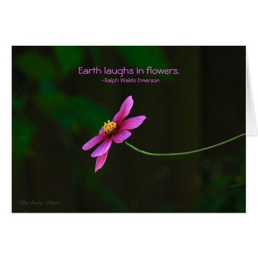 Cosmos:Earth Laughs in Flowers Cards (Front Horizontal)